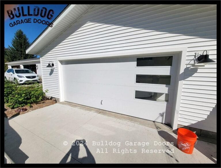 Lewiston Michigan Vertical Window Inserts Garage Door